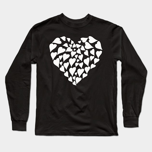 Heart Full of Love Hearts Valentines Day Modern Graphic Art Long Sleeve T-Shirt by DoubleBrush